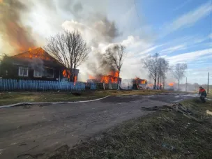 Крупный пожар в Ардатовском районе